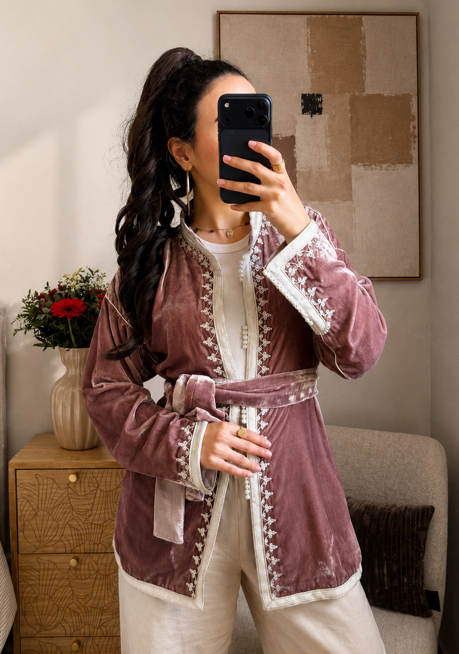 SHORT PINK KIMONO