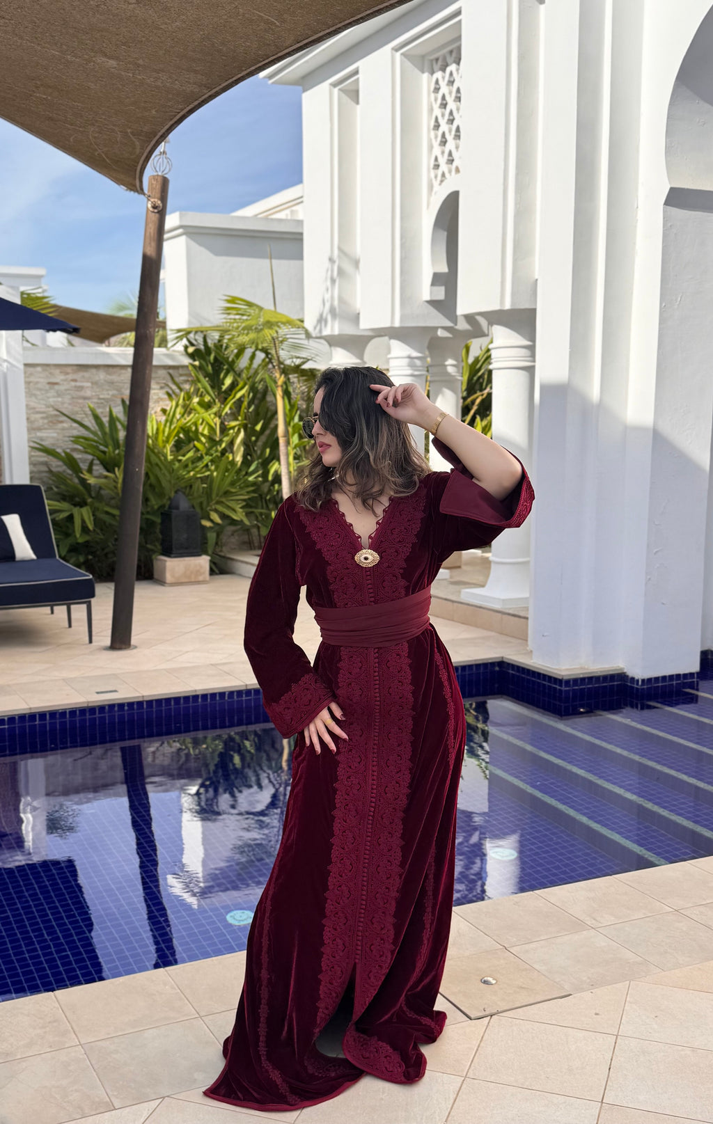 Caftan Bordeaux impérial