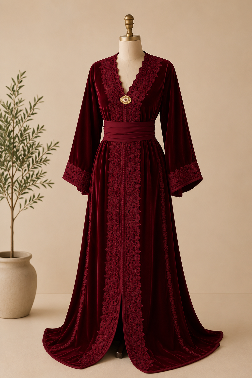 Caftan Bordeaux impérial
