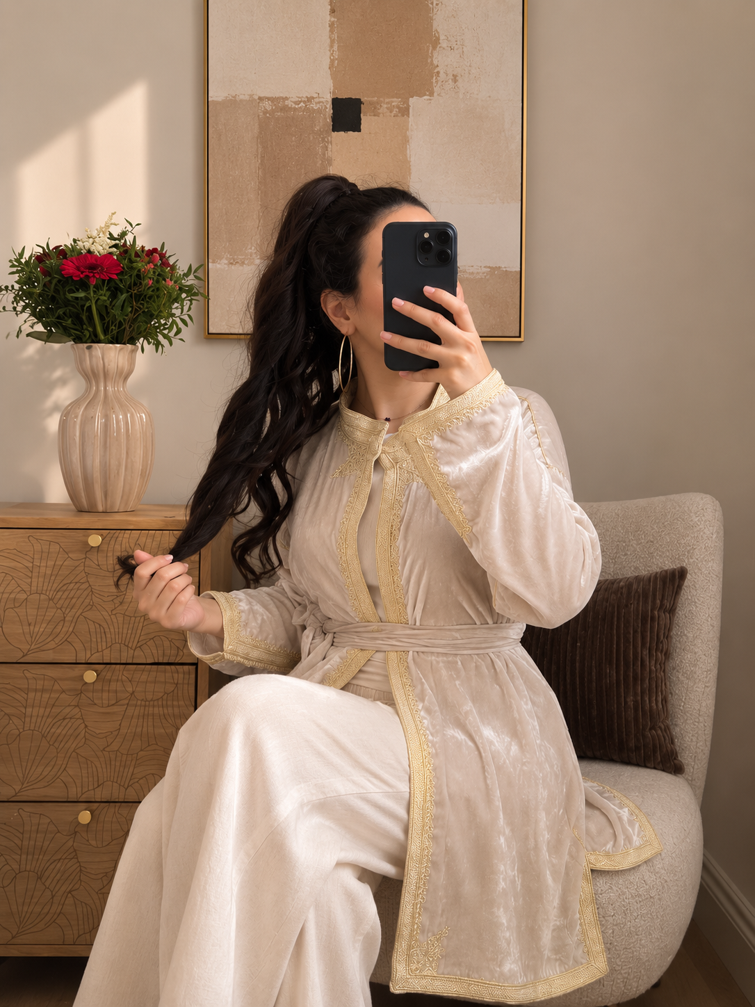 SHORT IVORY KIMONO