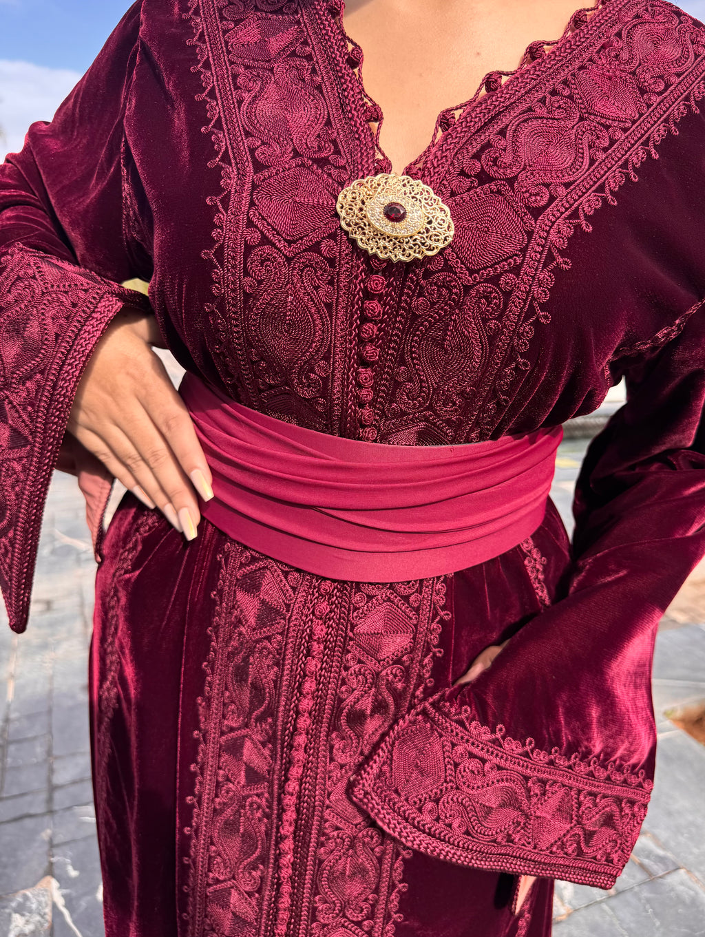 Caftan Bordeaux impérial
